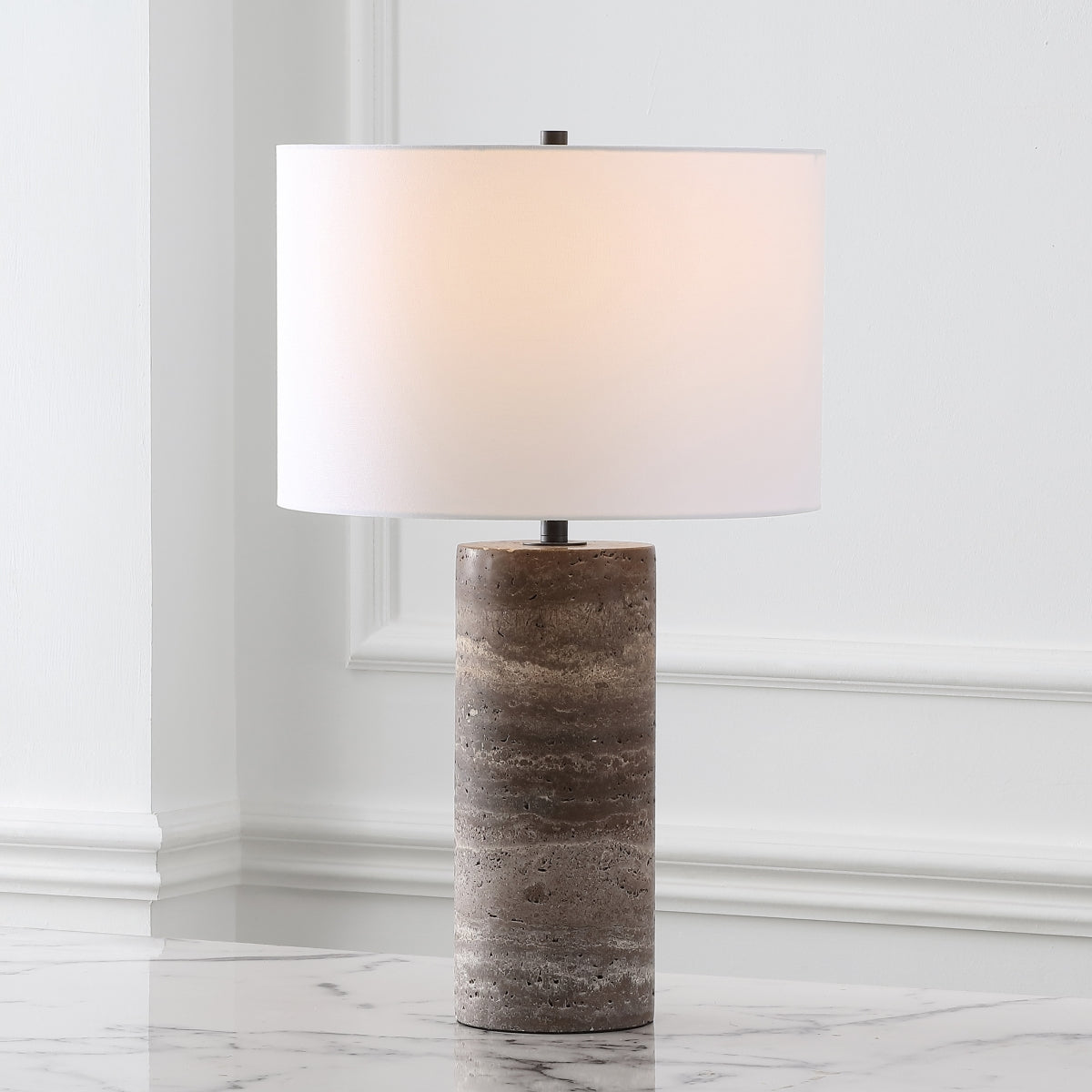 DARK TRAVERTINE / WHITE