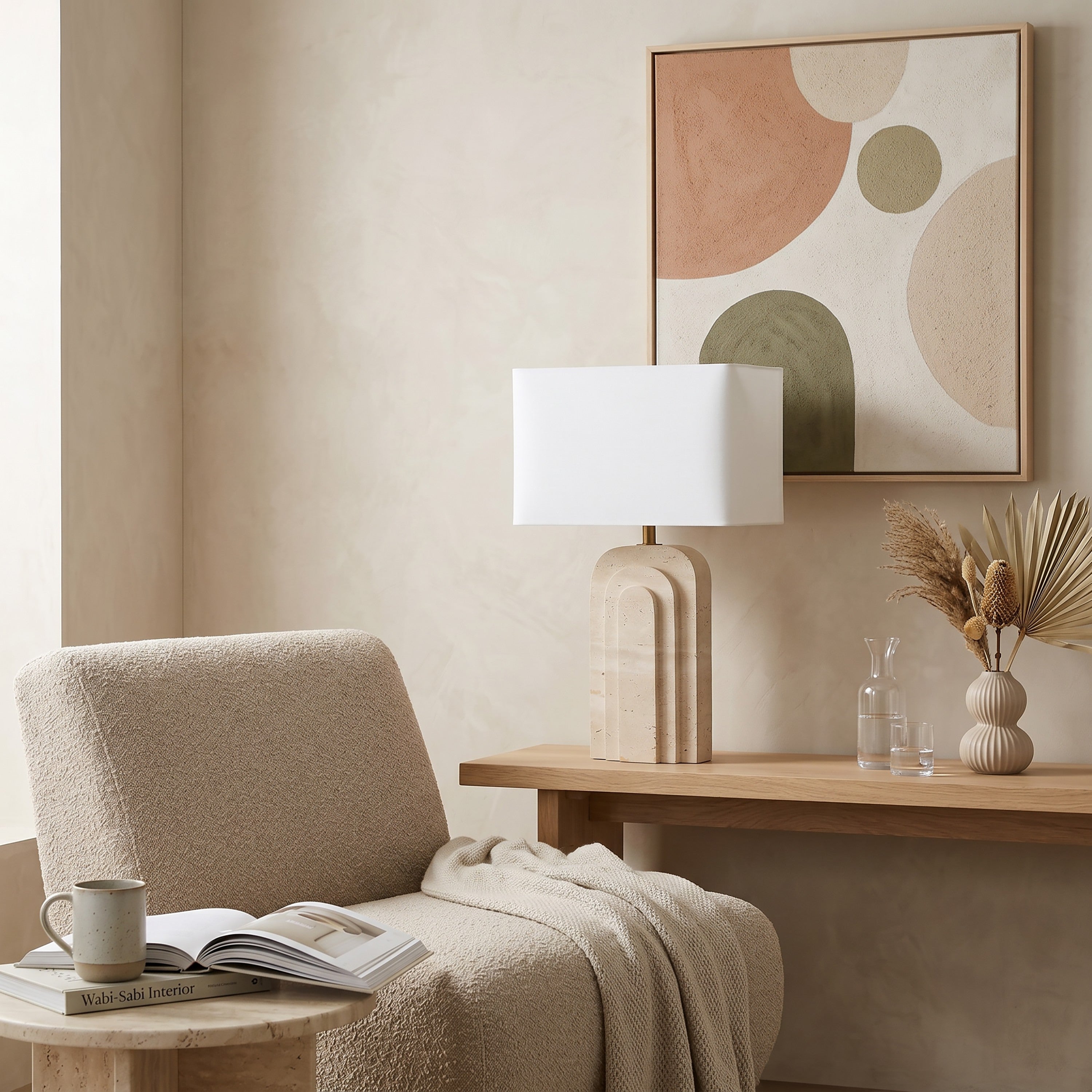 TRAVERTINE / WHITE