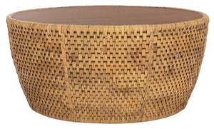 Safavieh Couture Braylen Rattan Round Coffee Table, CWK2021