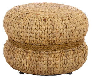 Safavieh Couture Olwynn Water Hyacinth Ottoman, CWK2033
