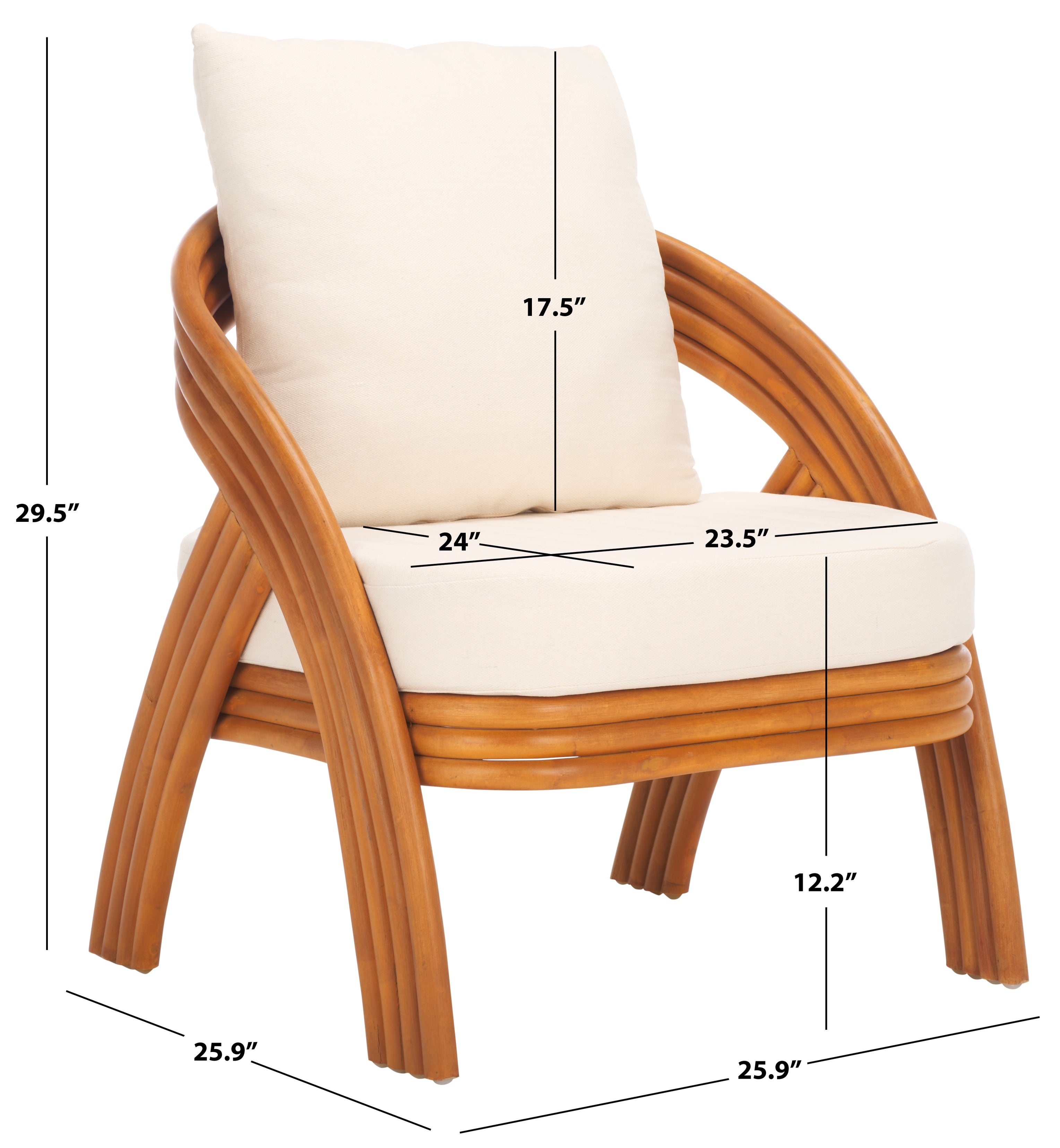 Safavieh Couture Demarco Rattan Accent Chair, CWK3000 - Natural / White