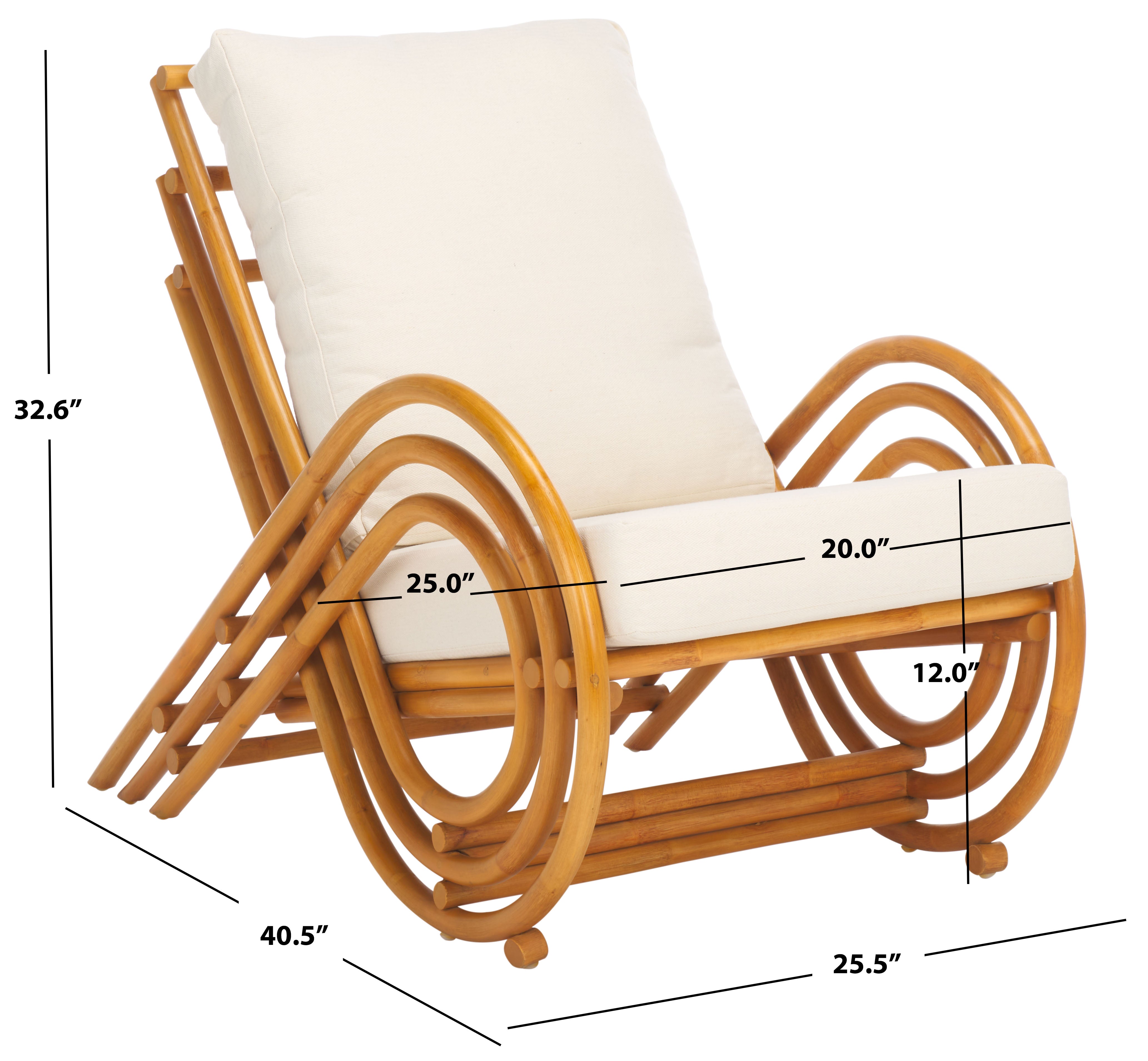 Safavieh Couture Fernson Rattan Accent Chair, CWK3001 - Natural / White