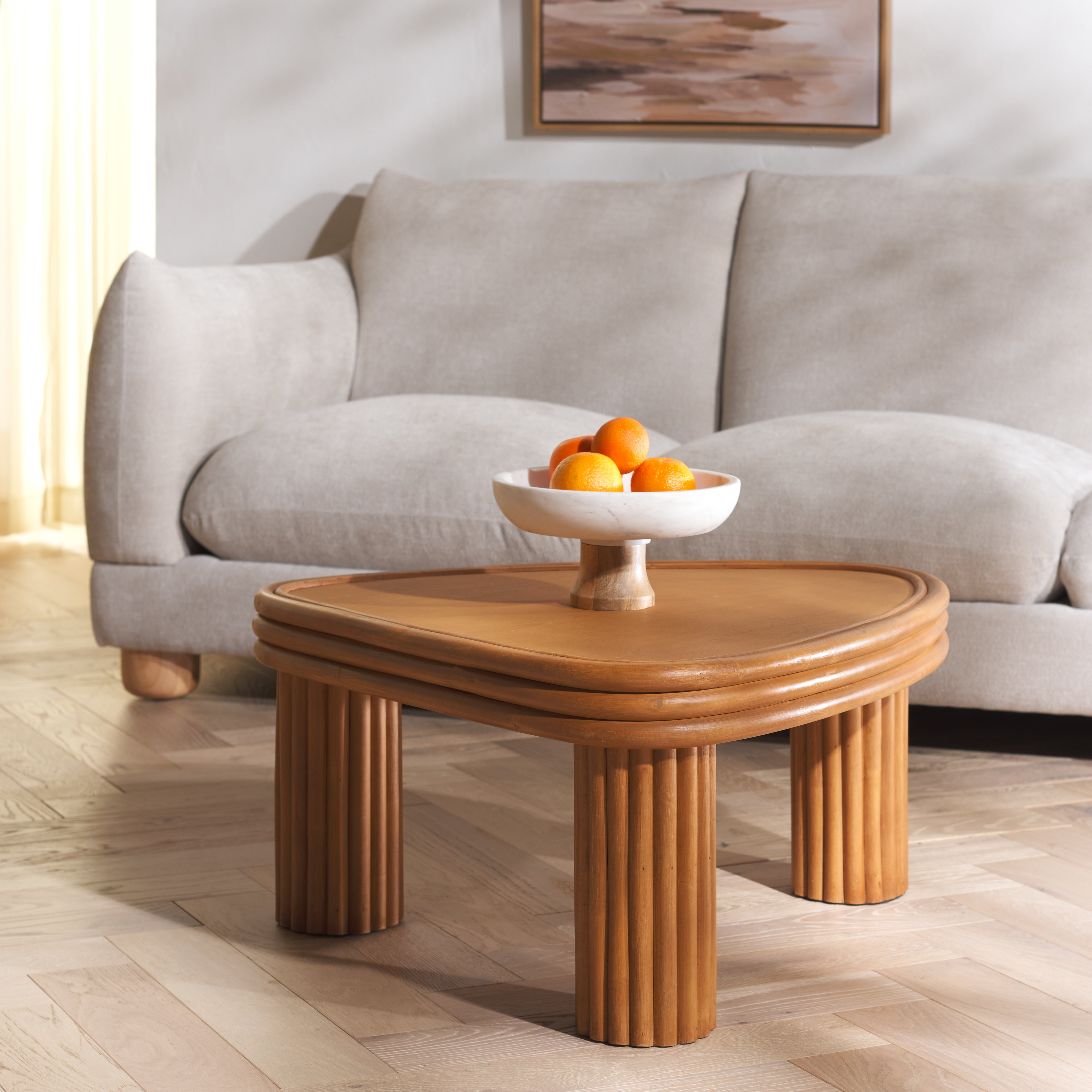 Safavieh Couture Bayard Rattan Triangle Coffee Table, CWK3009 - Natural