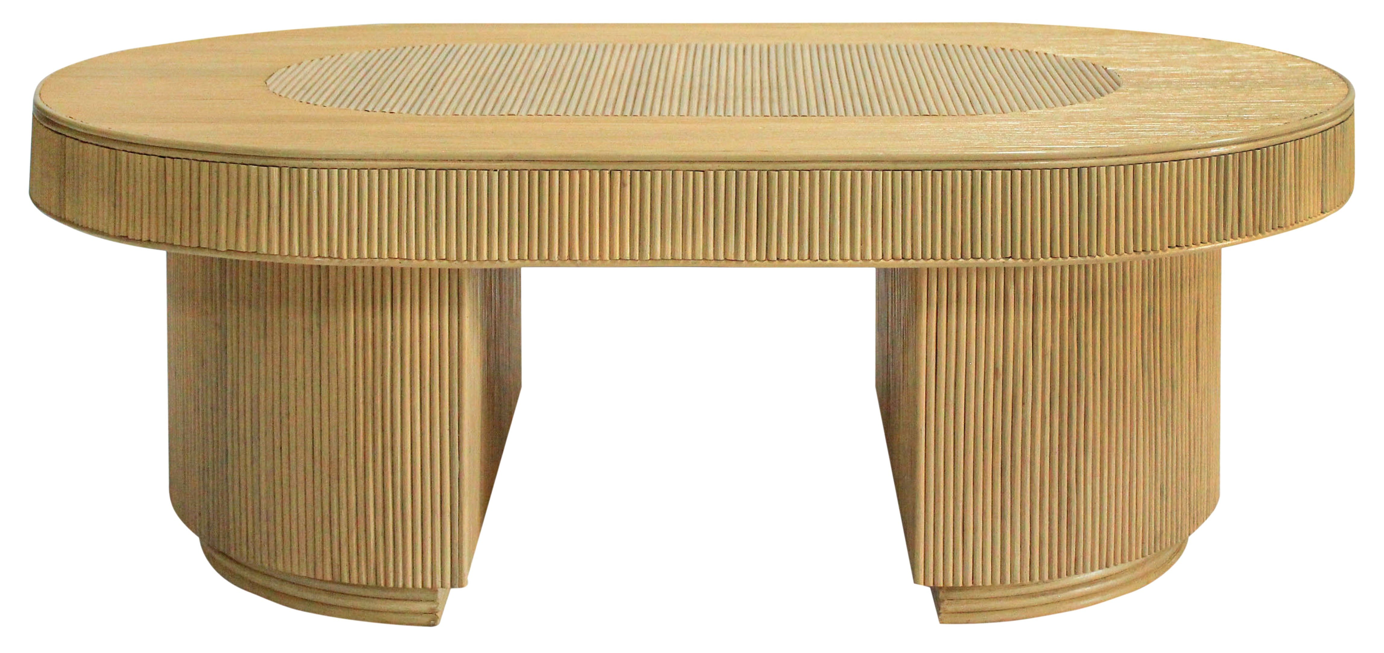 Kenzo Rattan Oval Coffee Table – NATURAL