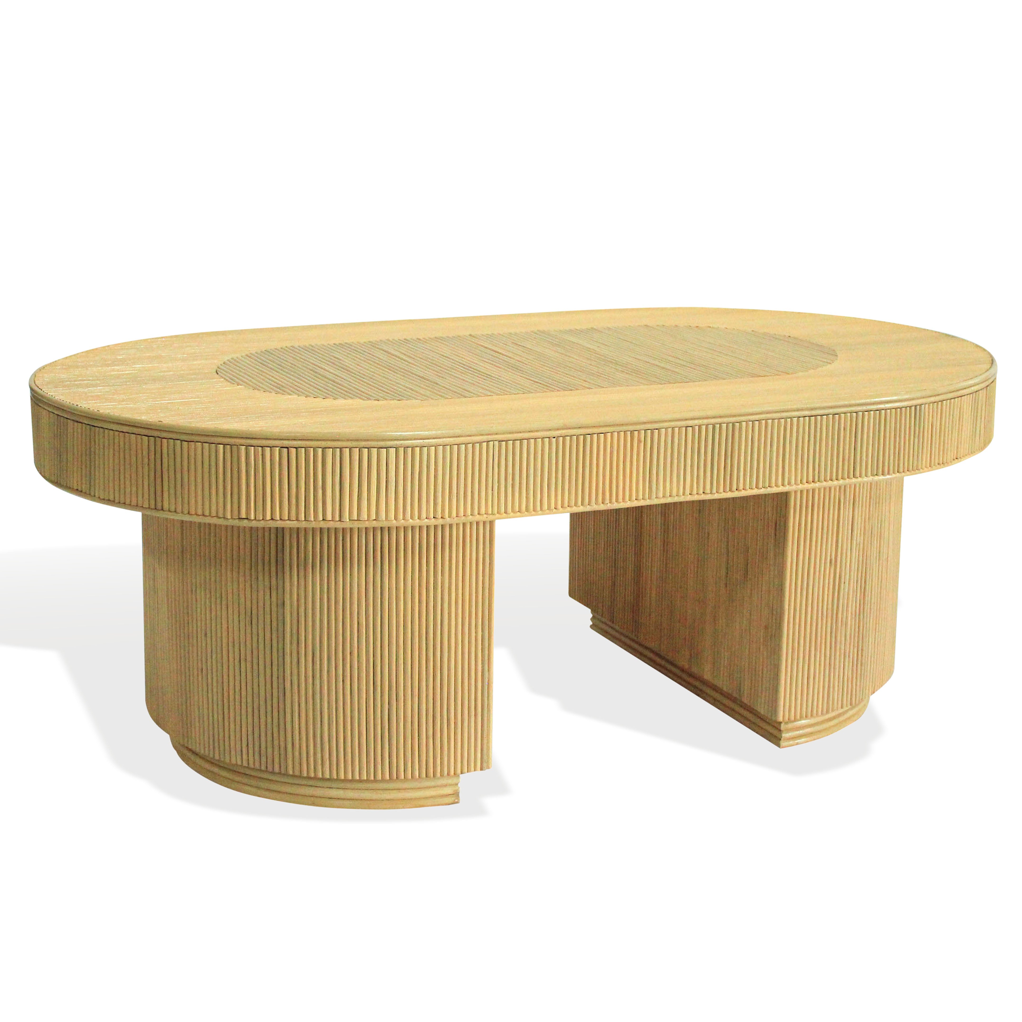 Kenzo Rattan Oval Coffee Table – NATURAL