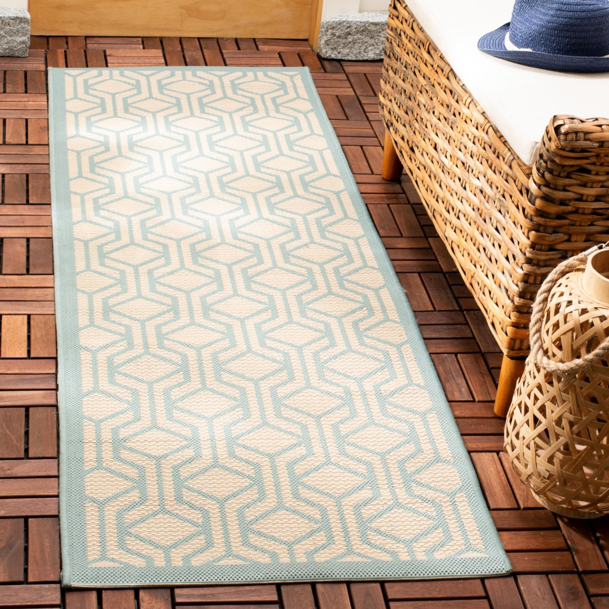 BEIGE / AQUA