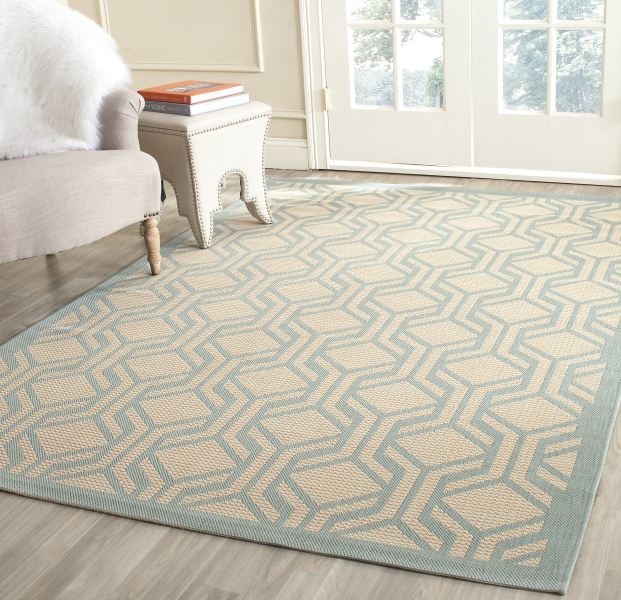 BEIGE / AQUA