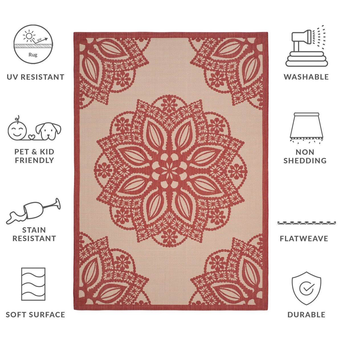 BEIGE / RED