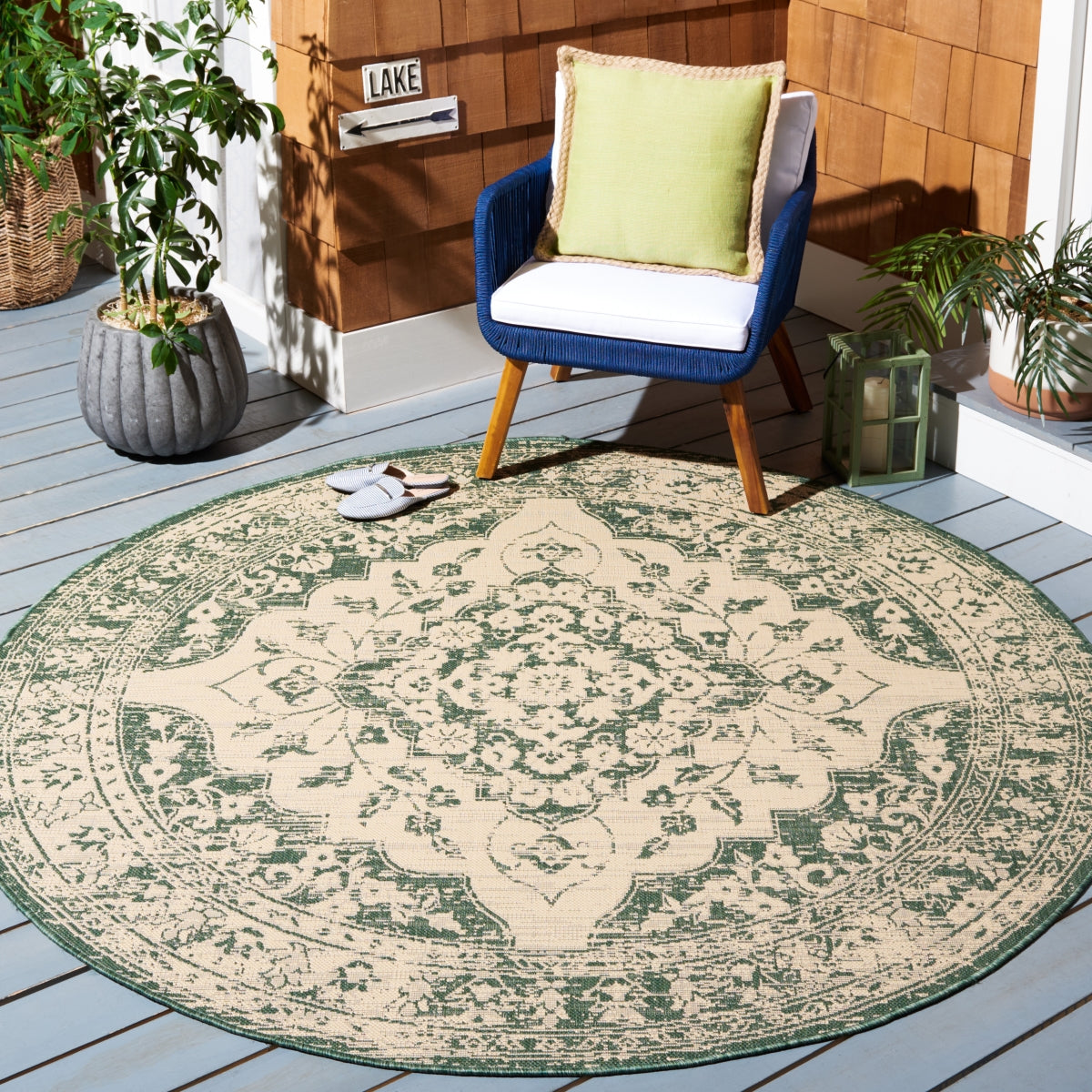 BEIGE / DARK GREEN