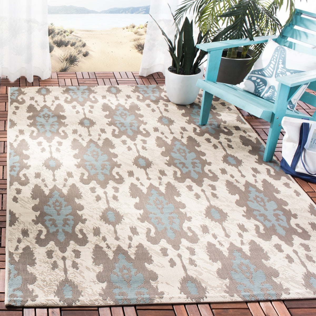 BEIGE DK BEIGE / AQUA WEFT