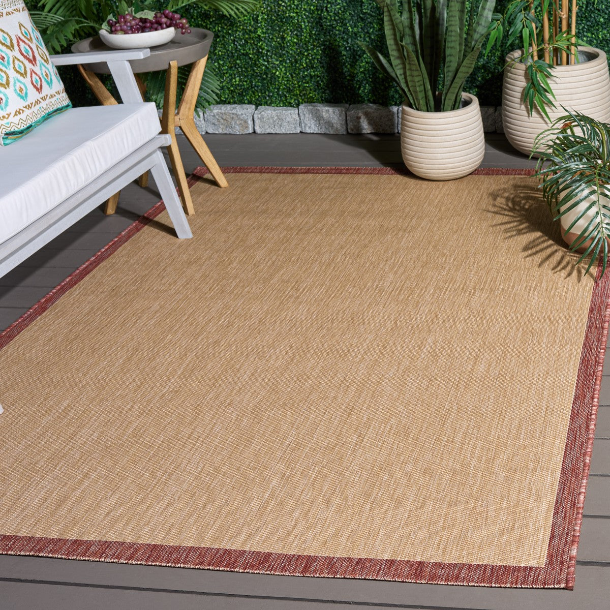 BEIGE / RED