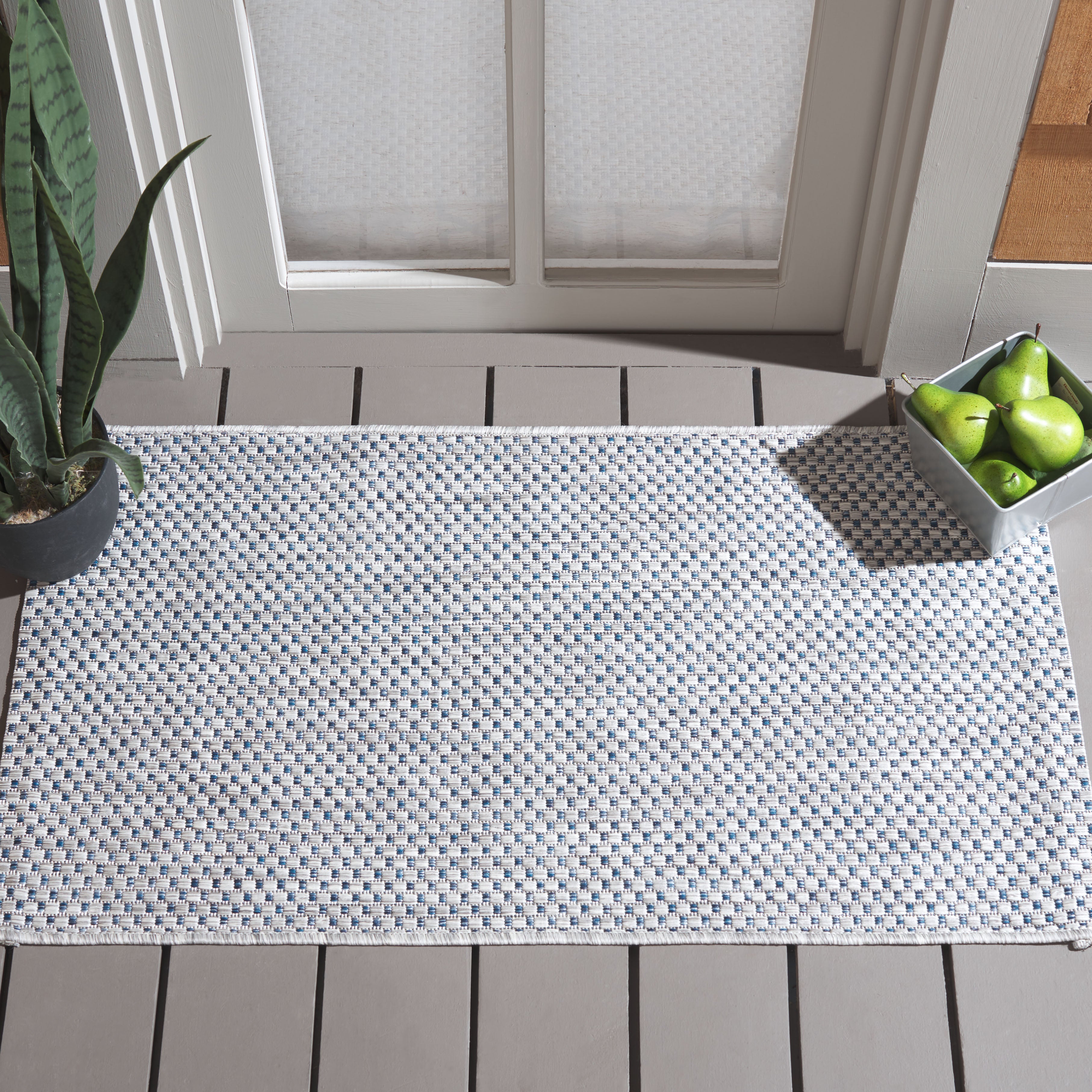 Safavieh Courtyard 8521 Blue Rug, CY8521 - Grey / Navy