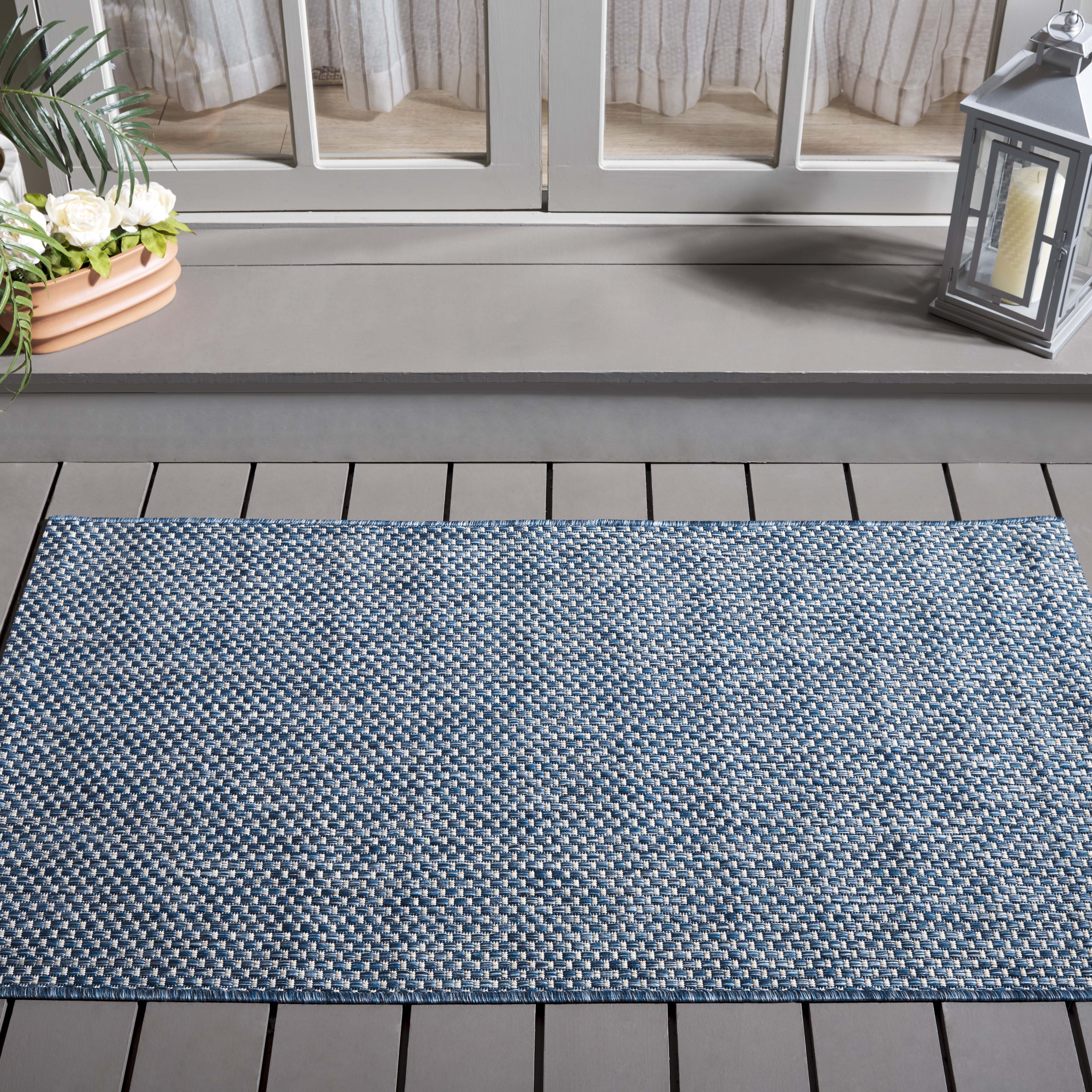 Safavieh Courtyard 8521 Blue Rug, CY8521 - Navy / Grey
