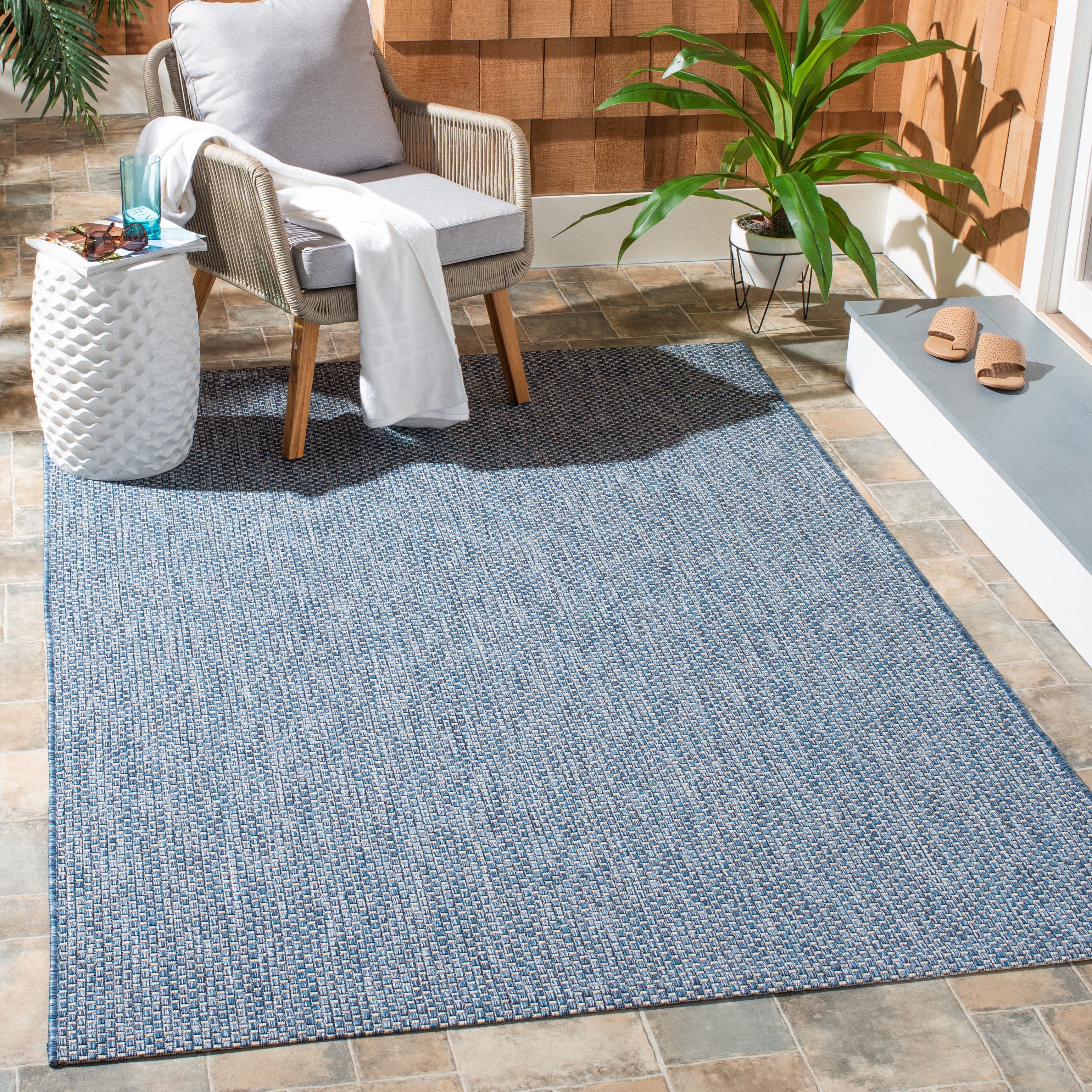 Safavieh Courtyard 8521 Blue Rug, CY8521 - Navy / Grey