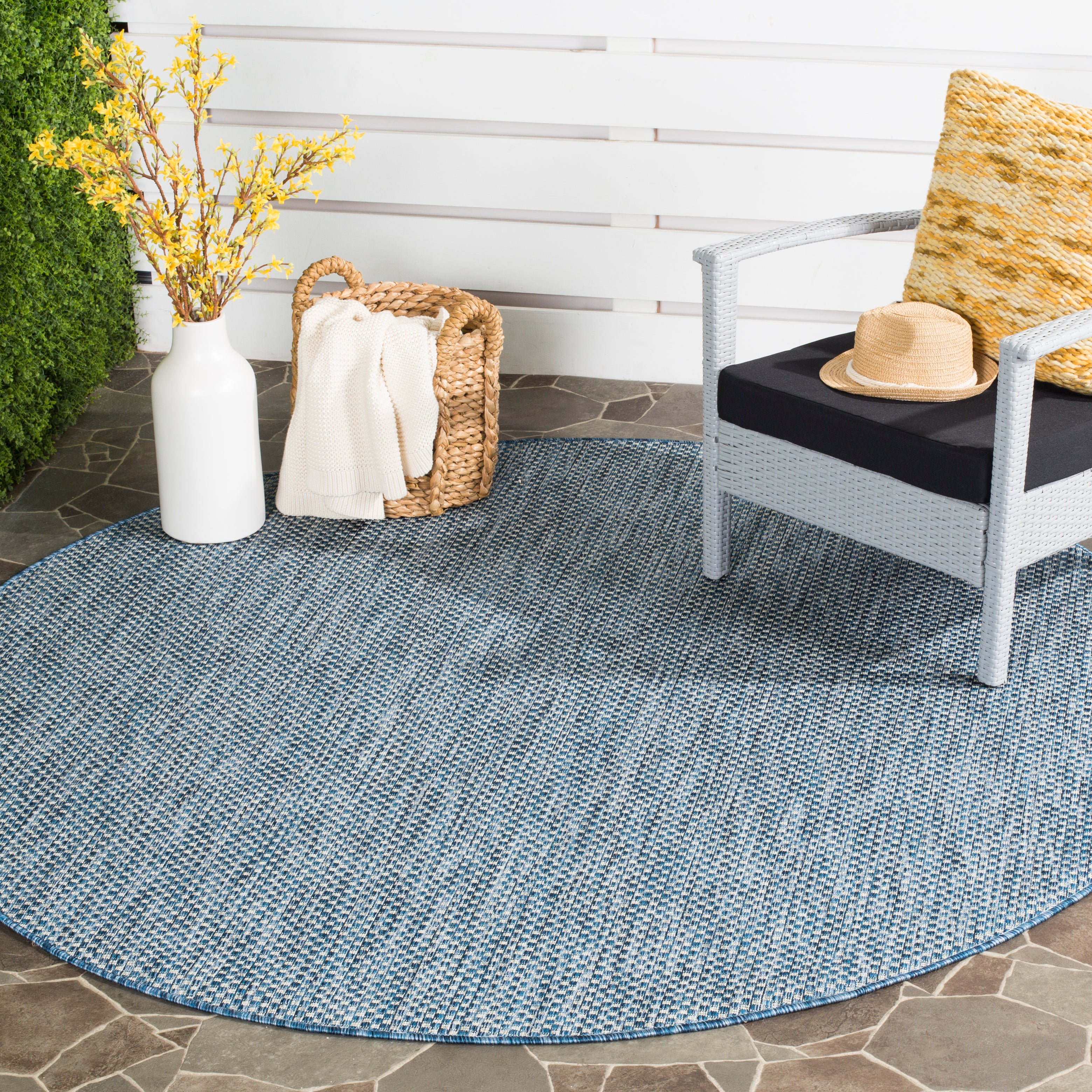 Safavieh Courtyard 8521 Blue Rug, CY8521 - Navy / Grey