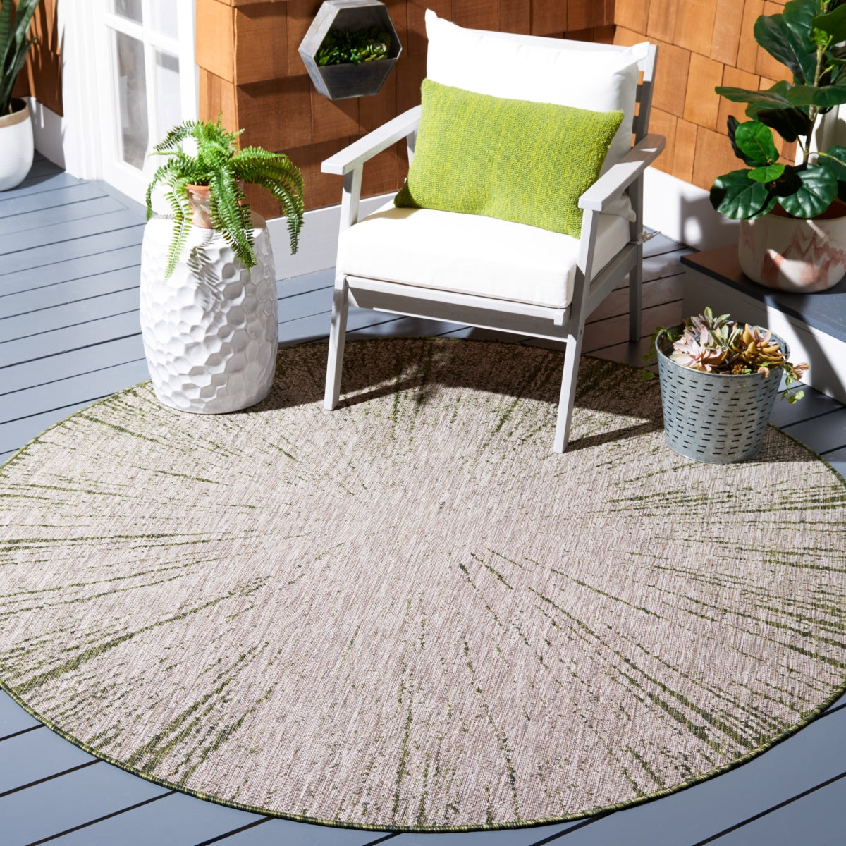 BEIGE / DARK GREEN