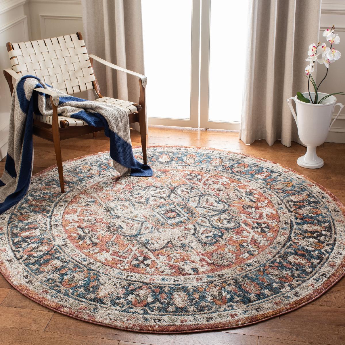 Safavieh Carlyle 229 Rug, CYL229 - ORANGE / BLUE