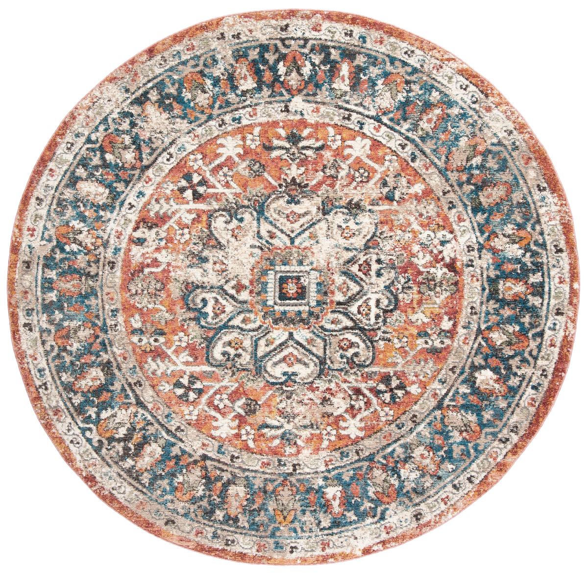 Safavieh Carlyle 229 Rug, CYL229 - ORANGE / BLUE