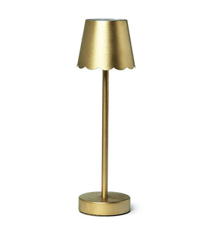 Two's Company LED Cordless Table Lamp with Scalloped Edge Shade in Gift Box