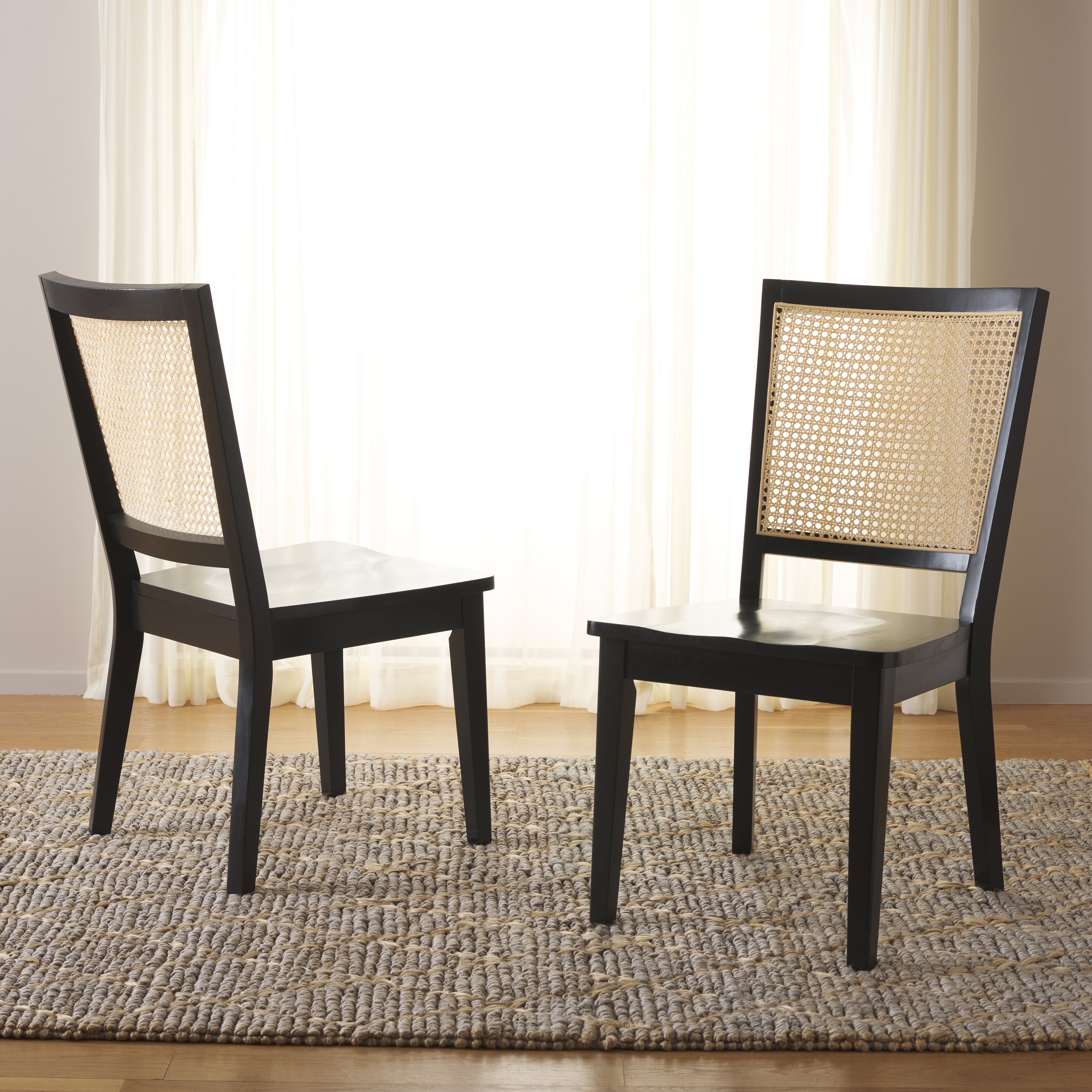 Safavieh Margo Dining Chair (Set of 2) , DCH1012 - Black / Natural