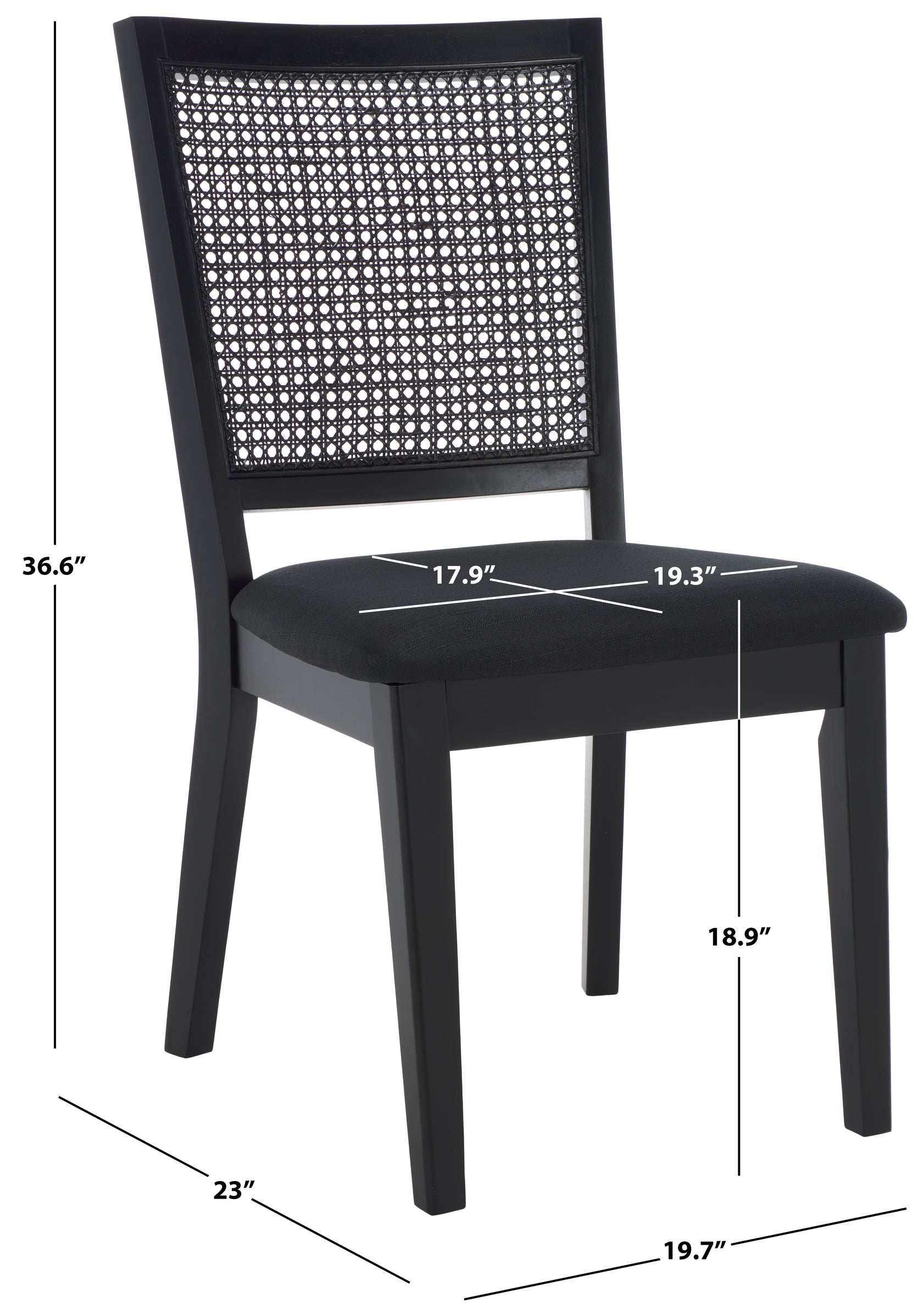Safavieh Margo Dining Chair (Set of 2) , DCH1012 - Black / Black