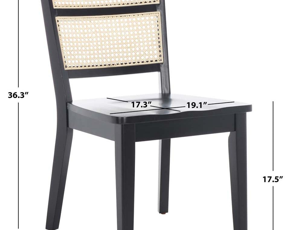 Safavieh Toril Dining Chair (Set of 2) , DCH1013 - Black / Natural