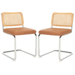 Safavieh Coralia Dining Chair, DCH1101 - Cognac / Natural/Chrome