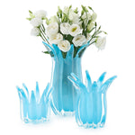 Two's Company Set of 3 Blue Glass Candle Holder/Vase