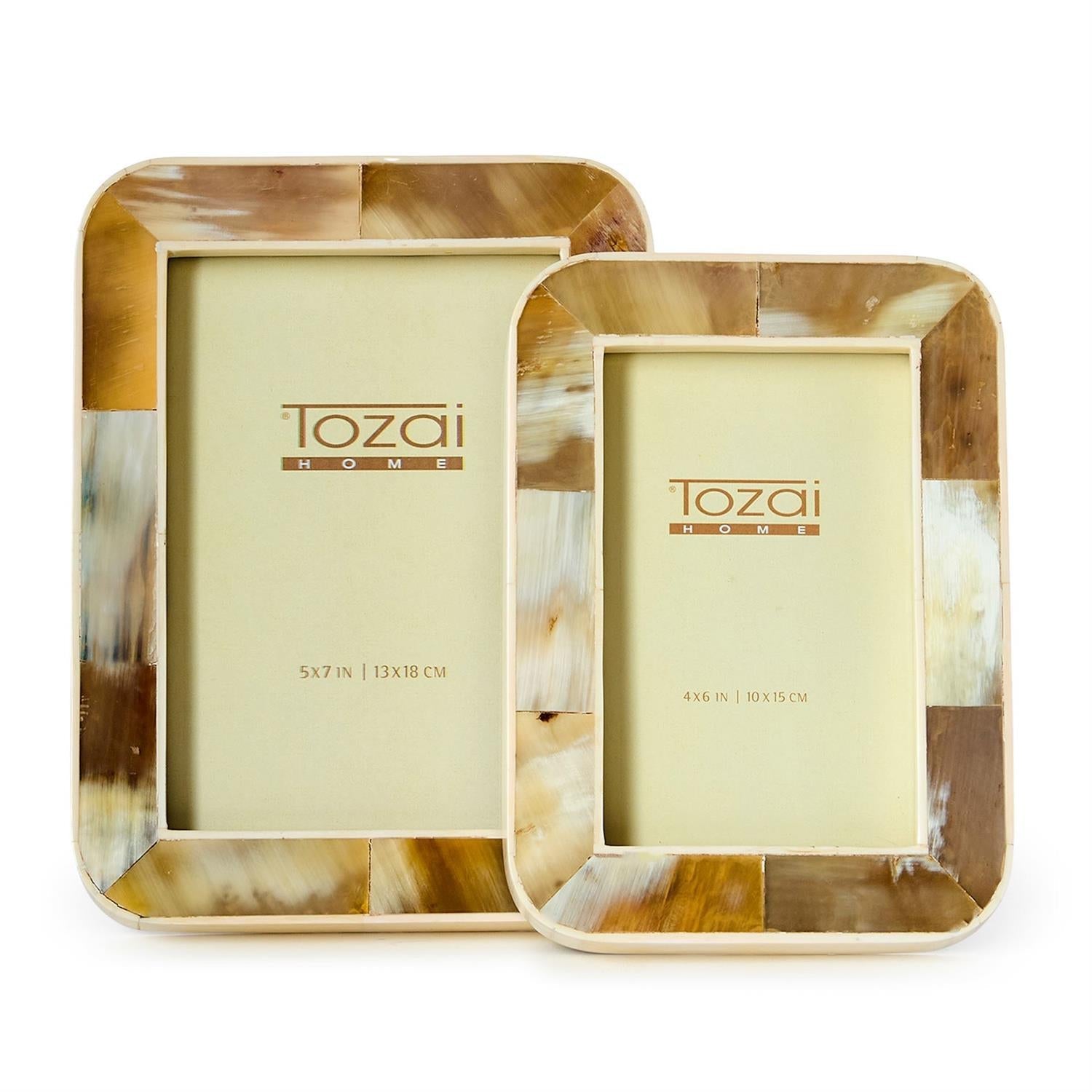 Two's Company S/2 Natural Horn Photo Frame