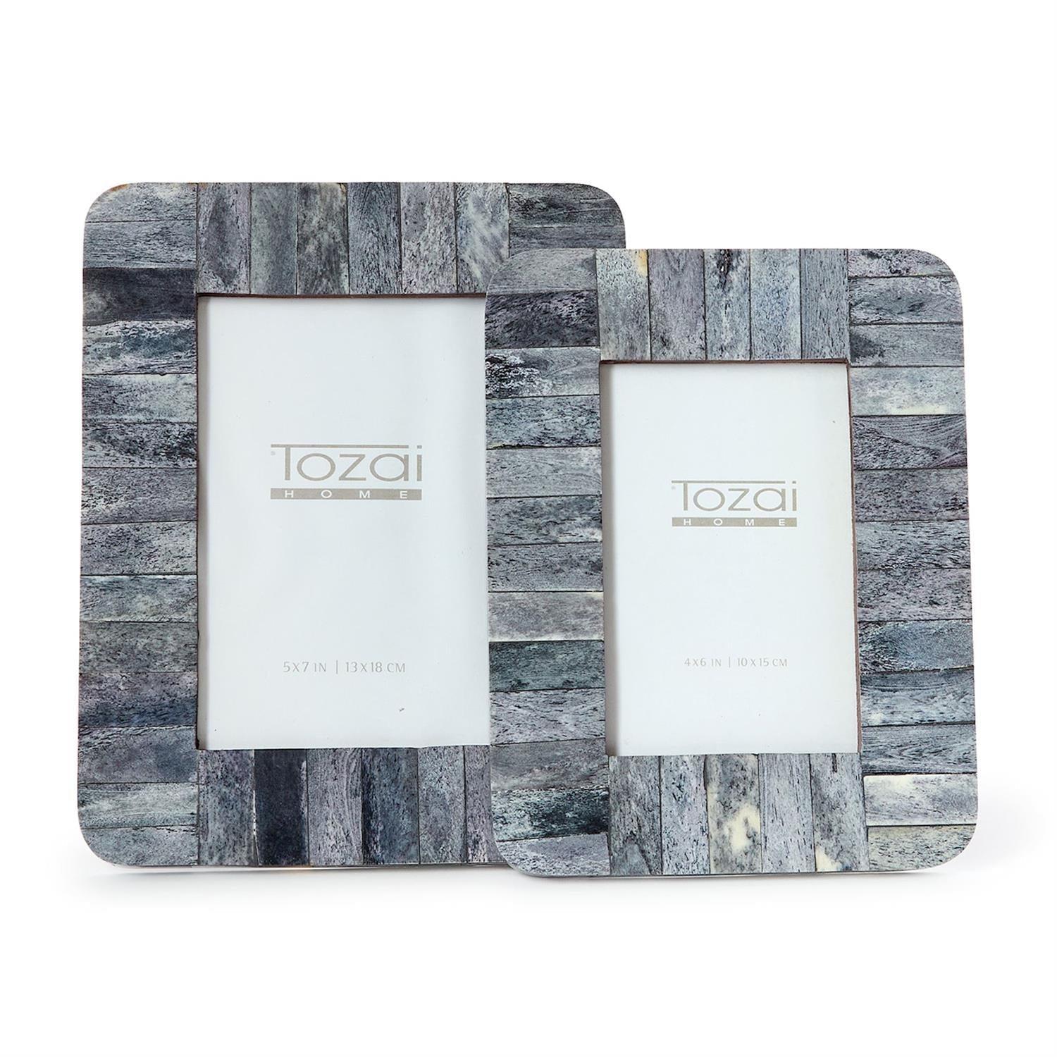 Two's Company Tones of Gray Set of 2  Photo Frame