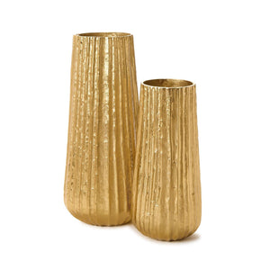 Tozai Home Pleats, Set of 2 Cylinder Golden Vase - DHR001-S2