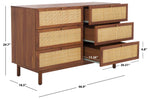 Safavieh Aino 6 Drawer Dresser, DRS9600 - Walnut