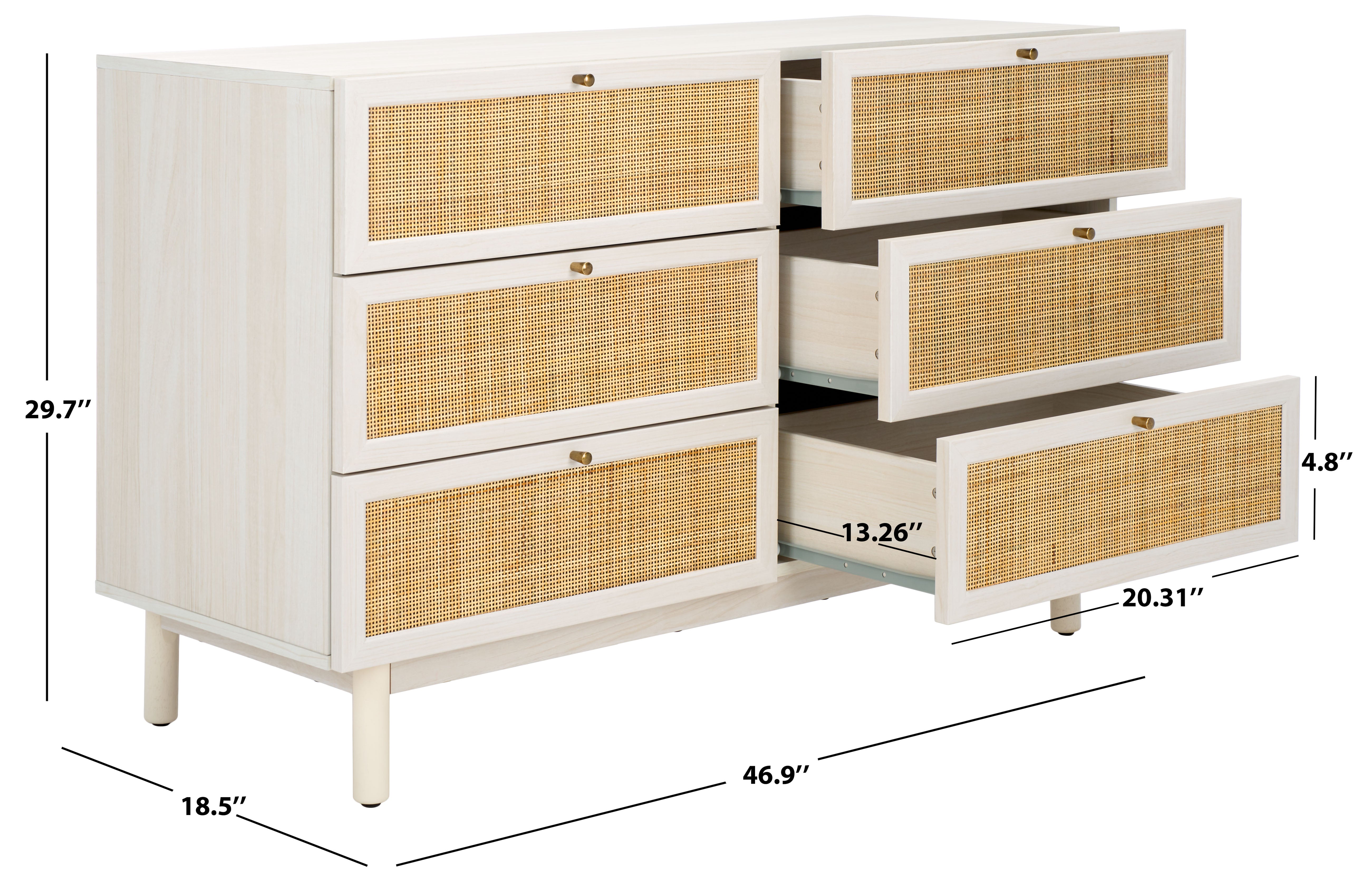 Safavieh Aino 6 Drawer Dresser, DRS9600 - White