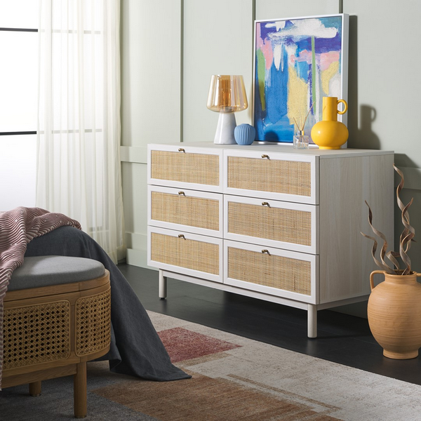 Safavieh Aino 6 Drawer Dresser, DRS9600 - White