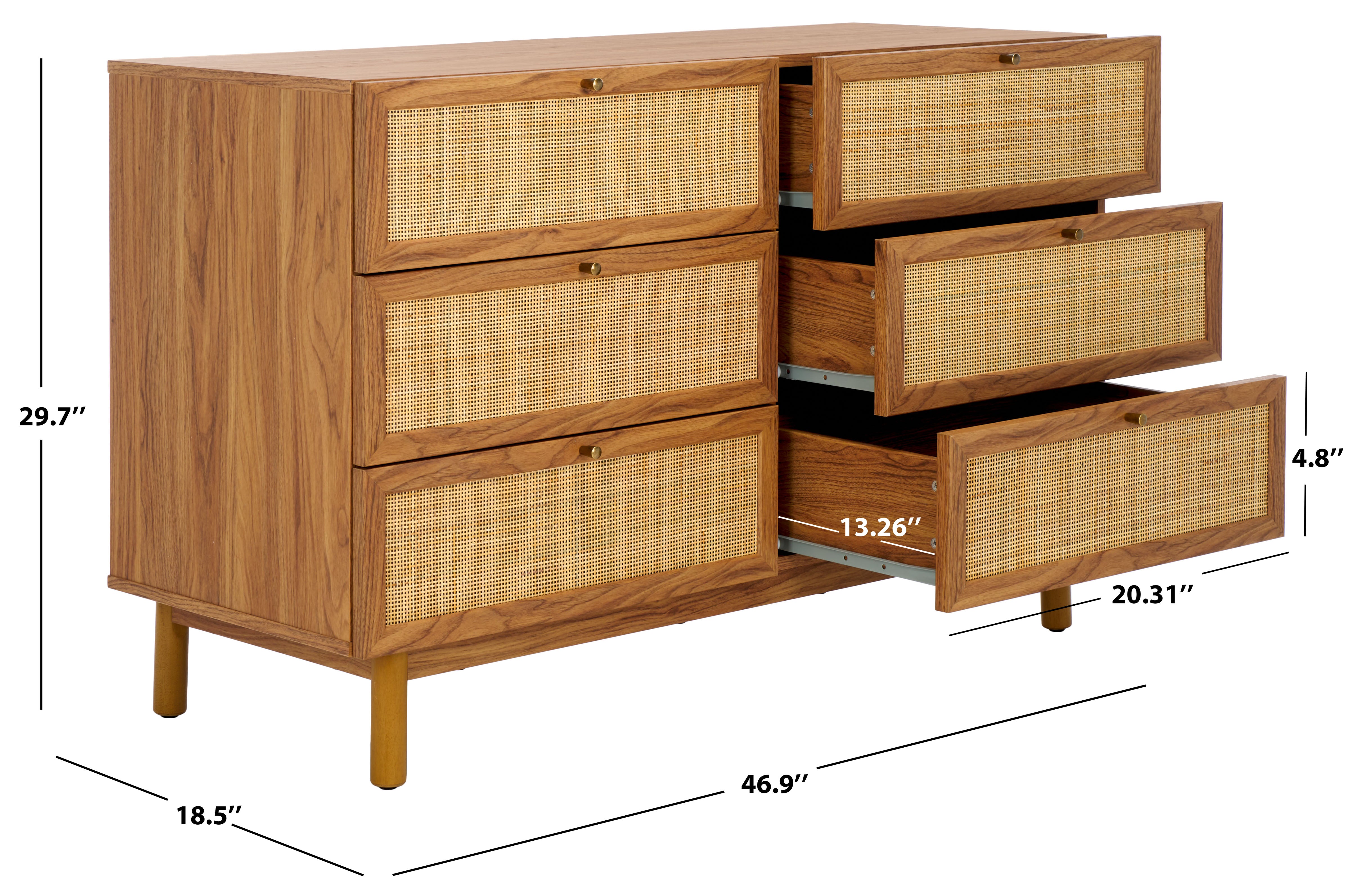 Safavieh Aino 6 Drawer Dresser, DRS9600 - Oak