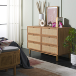 Safavieh Aino 6 Drawer Dresser, DRS9600 - Oak