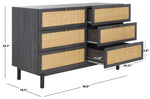 Safavieh Aino 6 Drawer Dresser, DRS9600 - Distressed Black