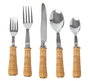 The Enchanted Home Basketweave Five Piece Flatware Set