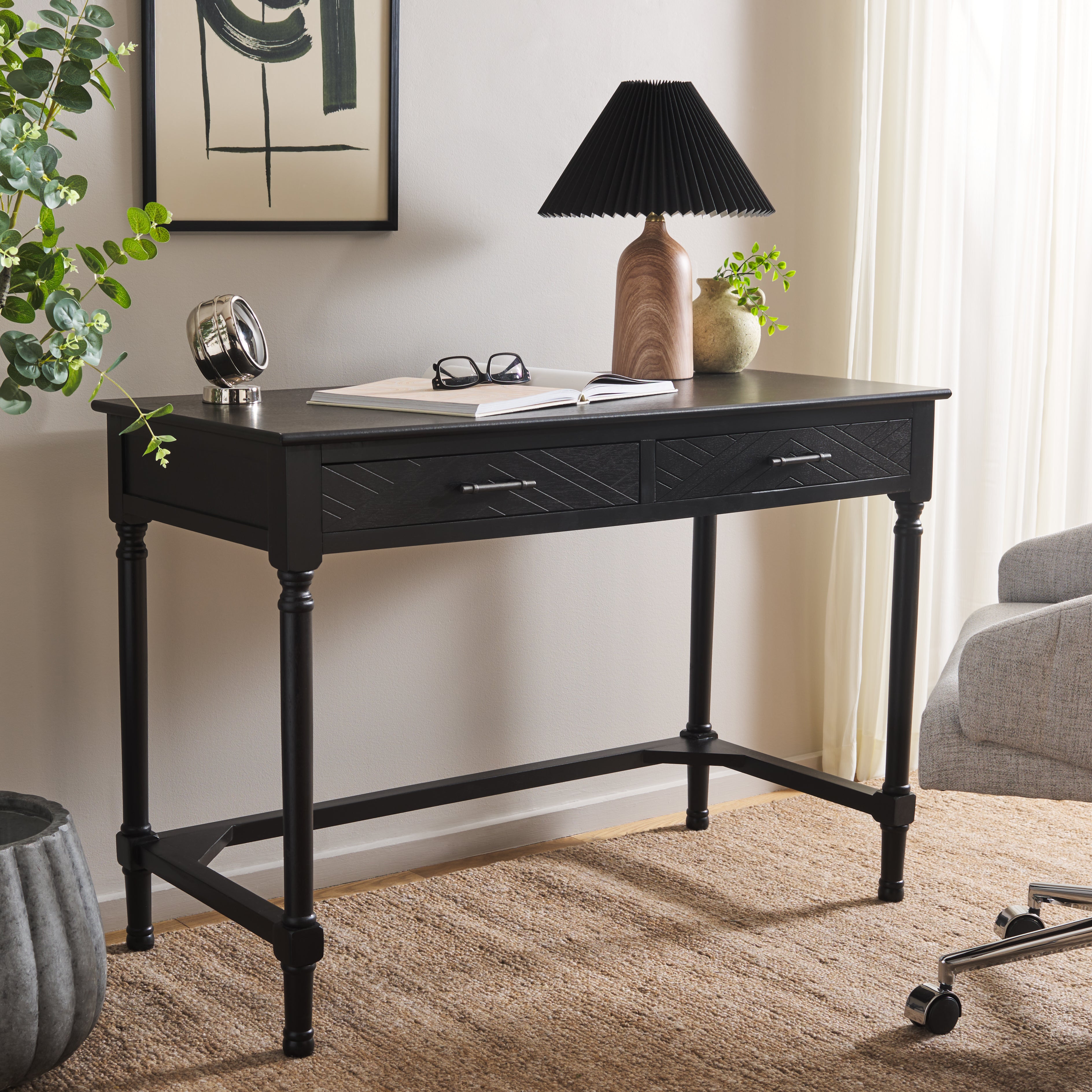 Safavieh Peyton 2 Drawer Desk , DSK5705 - Black