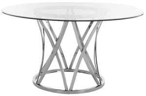Safavieh Couture Yuko 54" Round Glass Dining Table, DUP1002