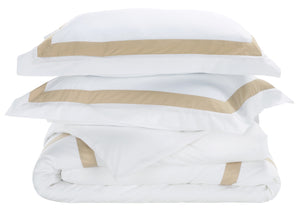Safavieh Hotel Collection Bold Fabric Border Duvet Cover Set, DVT1000