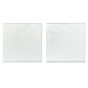 Two's Company 31-1/2" Sq. Palms Set of 2 White Wall Art