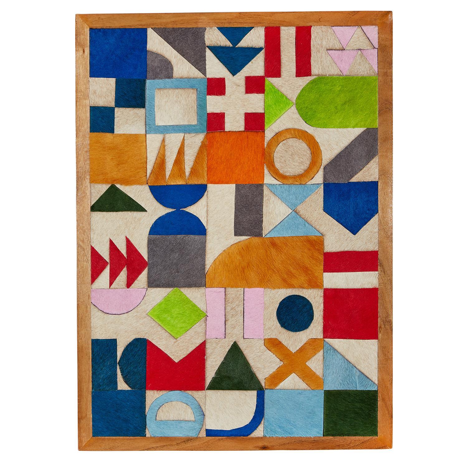 Two's Company Abstracts Vibrant Color Patchwork Wall Art