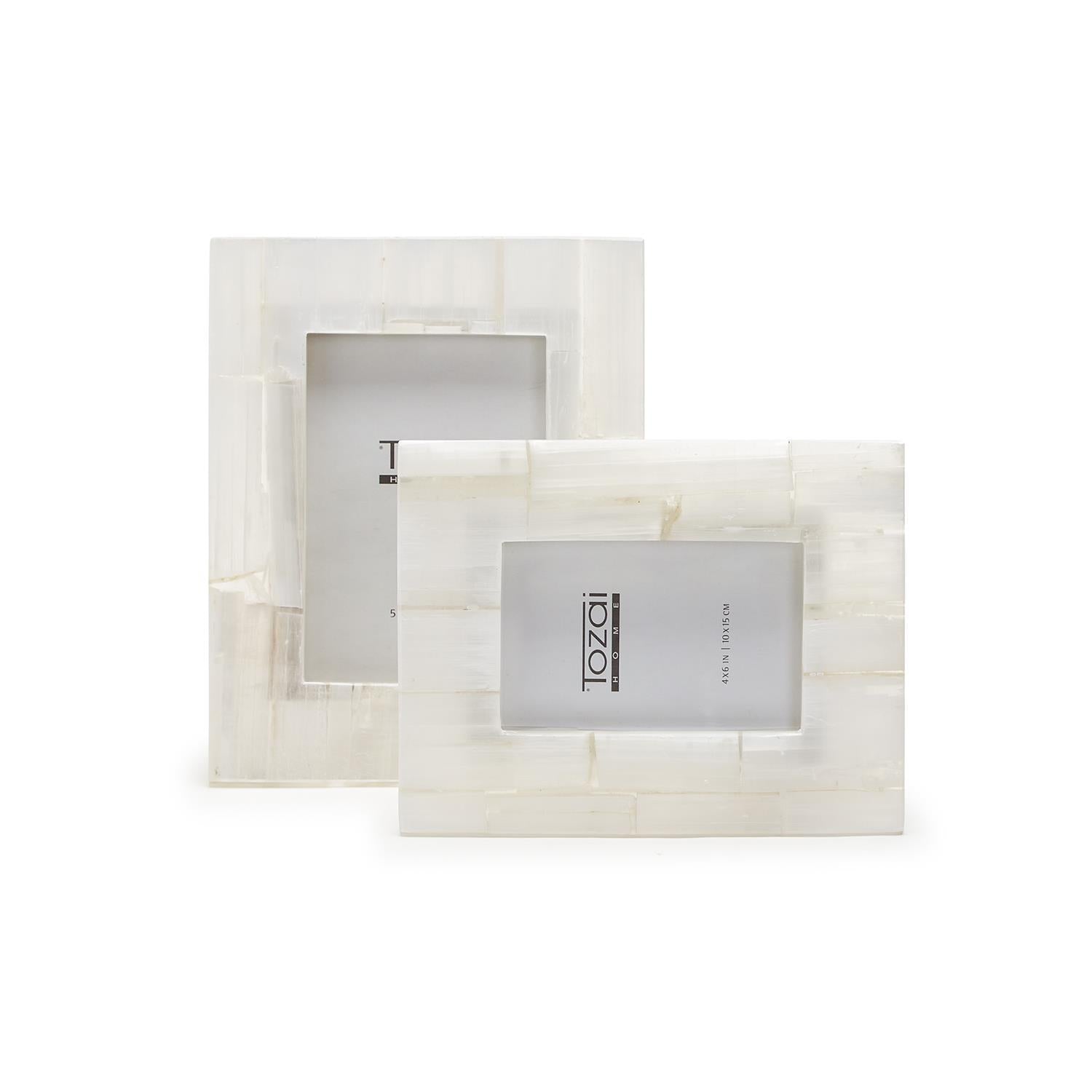 Selenite Set of 2 Photo Frame in Gift Box 
