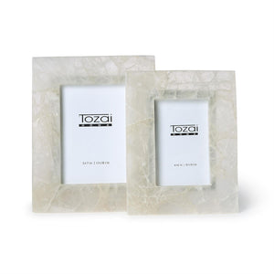 Tozai Home White Quartz Set of 2 Photo Frame - EHM009-S2
