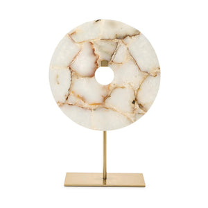 Tozai Home Genuine Agate Round Disc Sculpture on Iron base - EHM013
