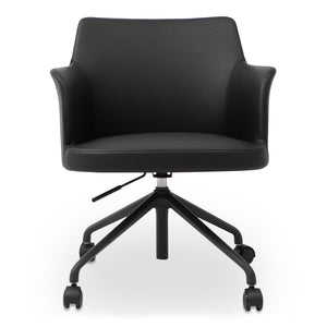 Moe's Home Collection - Morris Office Chair PVC Black - EJ-1047-02