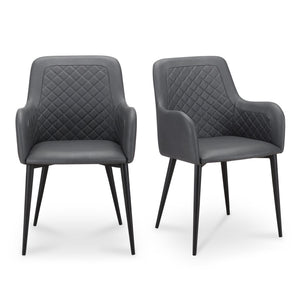 Moe's Home Collection - Cantata Dining Chair Mayon Black Vegan Leather-Set Of Two - ER-2040-02