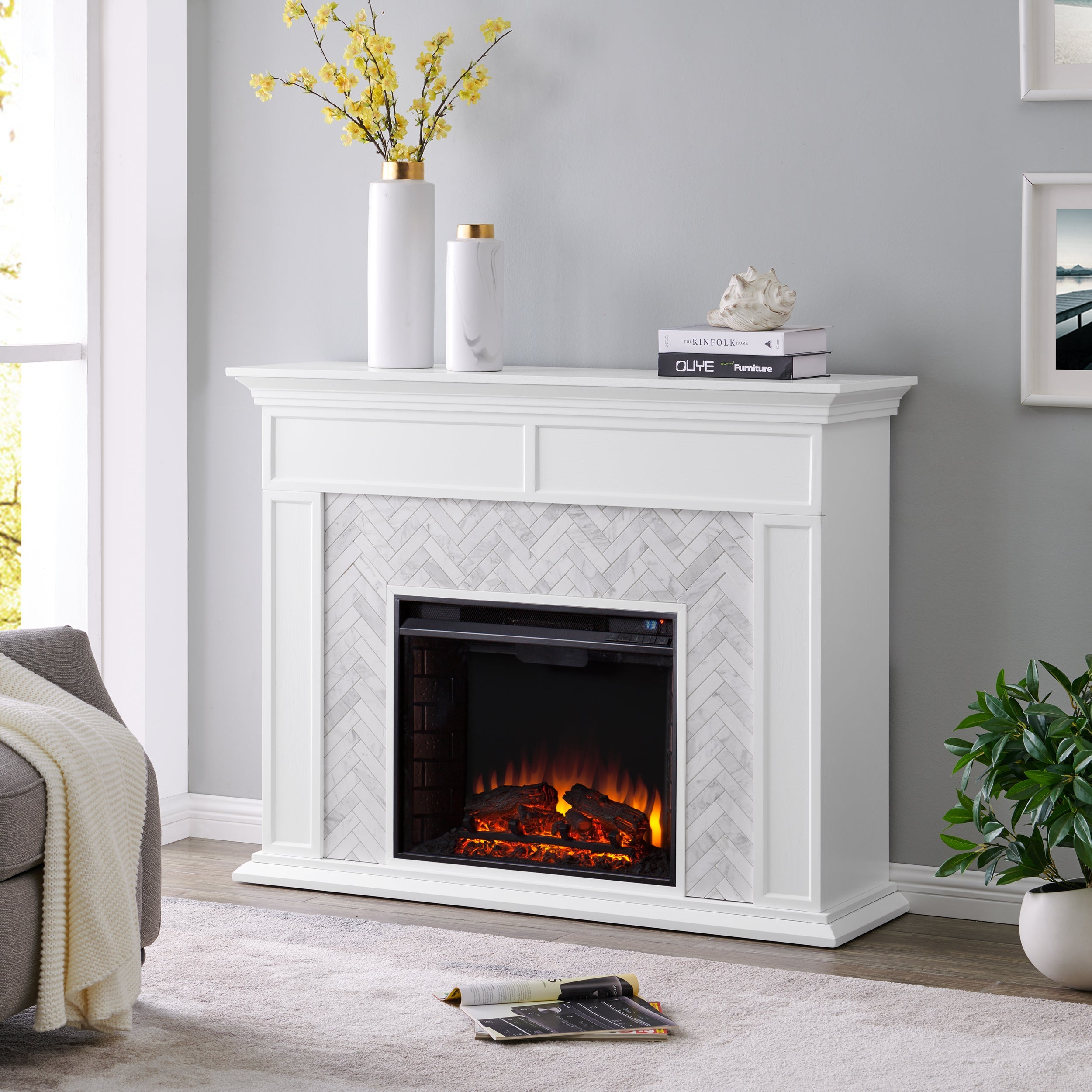 SEI Furniture Torlington Fireplace - Thumbnail 4
