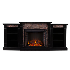 SEI Furniture Gallatin Electric Fireplace with Bookcases, FE852